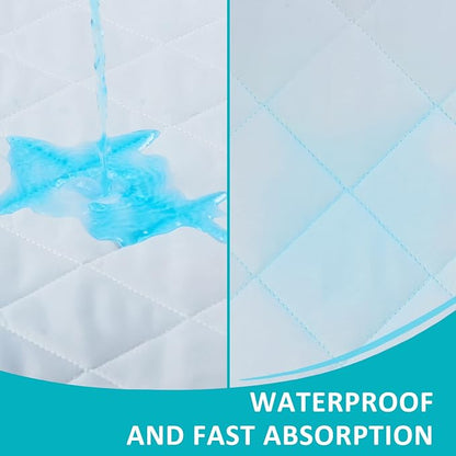 4 Pack Washable Waterproof Bed Pads 30"x34", Incontinence Bed Pads | KANECH Mattress Protector, Washable Pee Pads for Adults, Kids, Elderly and Dogs, Hold 6 Cups, Non-Slip & Silent