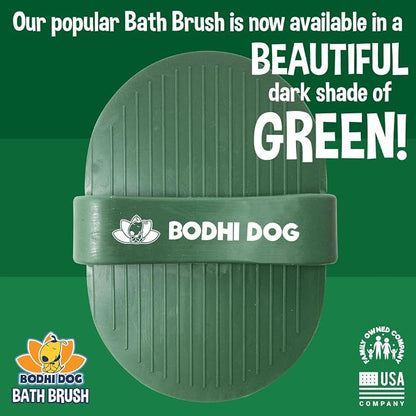Bodhi Dog Shampoo Brush - Pet Grooming & Bath Supplies for Dogs and Cats - Bath Brush for Long & Short Hair - Premium Scrubber for Shower, Showerhead, Sprayer & Bathing (One Pack, Dark Green)