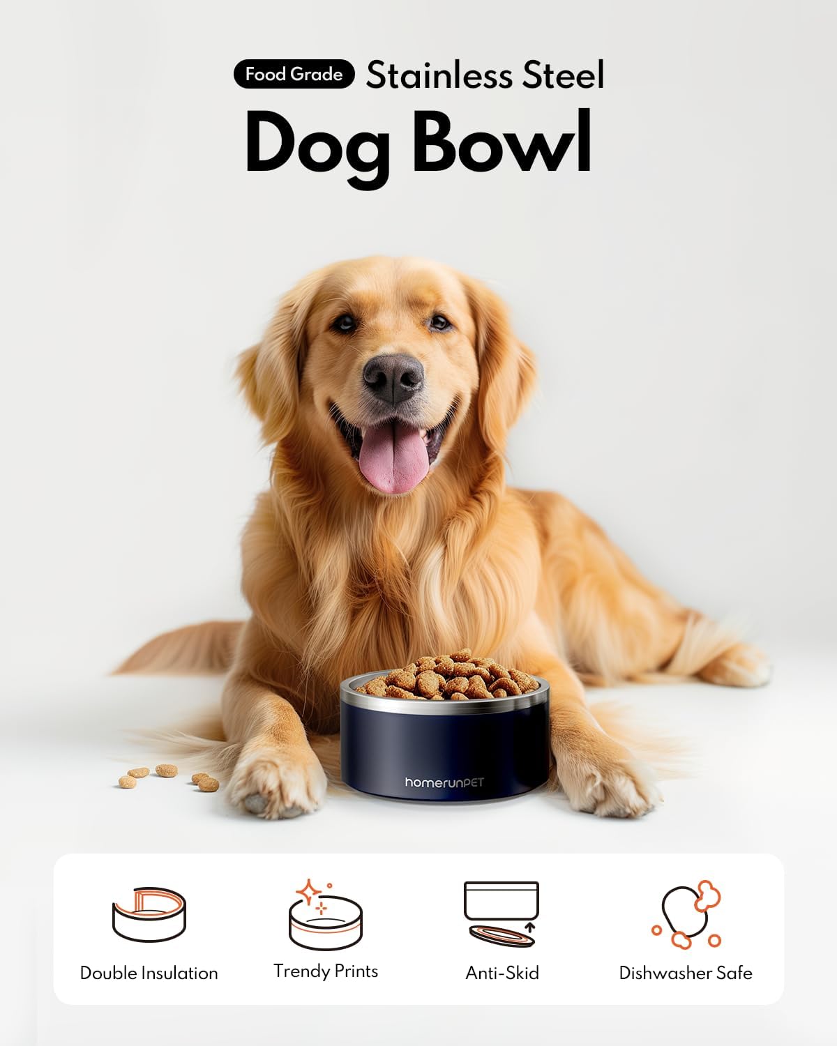 Insulated Steel Feeding Bowls. Keeps water cool and food fresh through the day.