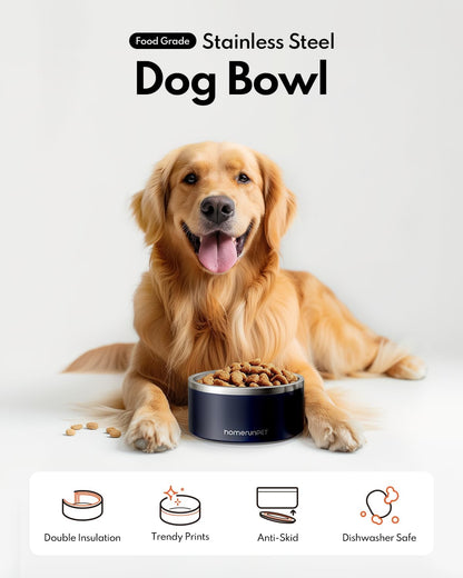 Insulated Steel Feeding Bowls. Keeps water cool and food fresh through the day.