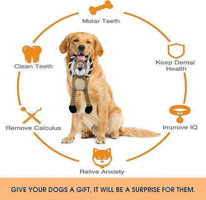 Rope Dog Toys to Keep Them Busy - Tug of War Dog Toys for Boredom Plush Interactive Squeaky Puppy Toys for Small Medium Large Dogs