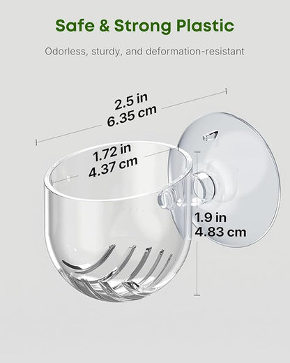 Pawfly 2 Pcs Aquarium Plant Holder, Fish Tank Plant Pot for Aquascape Decoration, Red Worm Fish Feeder, Aquarium Planter Cup with Suction Cup, Clear.