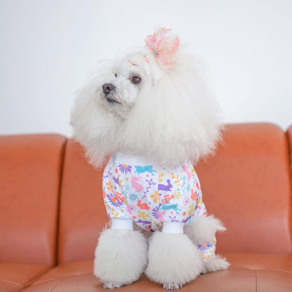 CuteBone Small Dogs Outfit Soft Puppy Onesies Pjs Dog Easter Rabbit Pajamas Pet Coat Cat Apparel Comfy Doggie Jumpsuit Bodysuit for All Seasons P276XS