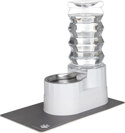 RIZZARI Large Water Dispenser for Dogs: 9L Automatic Stainless Steel Gravity Raised Pet Feeder for Pet Dogs Indoor/Outdoor