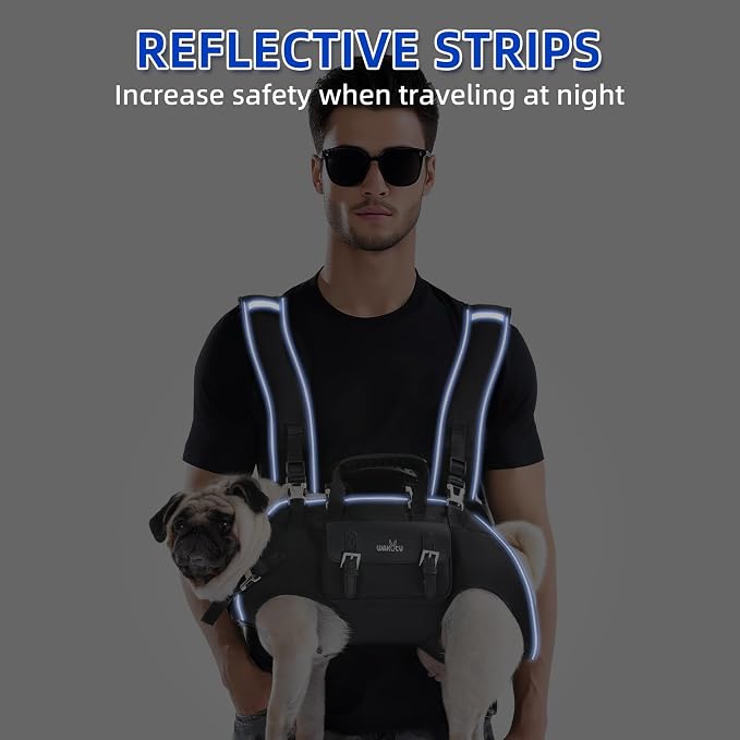 Wakytu Dog Backpack Carrier for Dogs,Dog Lift Harness,Adjustable Padded Breathable Straps for Dogs, Disabled, Joint Injuries, Arthritis,XXL