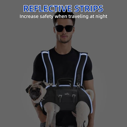 Wakytu Dog Backpack Carrier for Dogs,Dog Lift Harness | Adjustable Padded Breathable Straps for Dogs, Disabled, Joint Injuries, Arthritis,XL