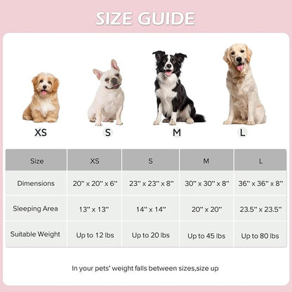 JOEJOY Jacquard Donut Round Small Dog Beds,Pink 23x23x8in, Removable Washable Cover, Cute Pattern, Ultra Soft Fluffy Calming Pet Bed with Thick Supportive Bolster
