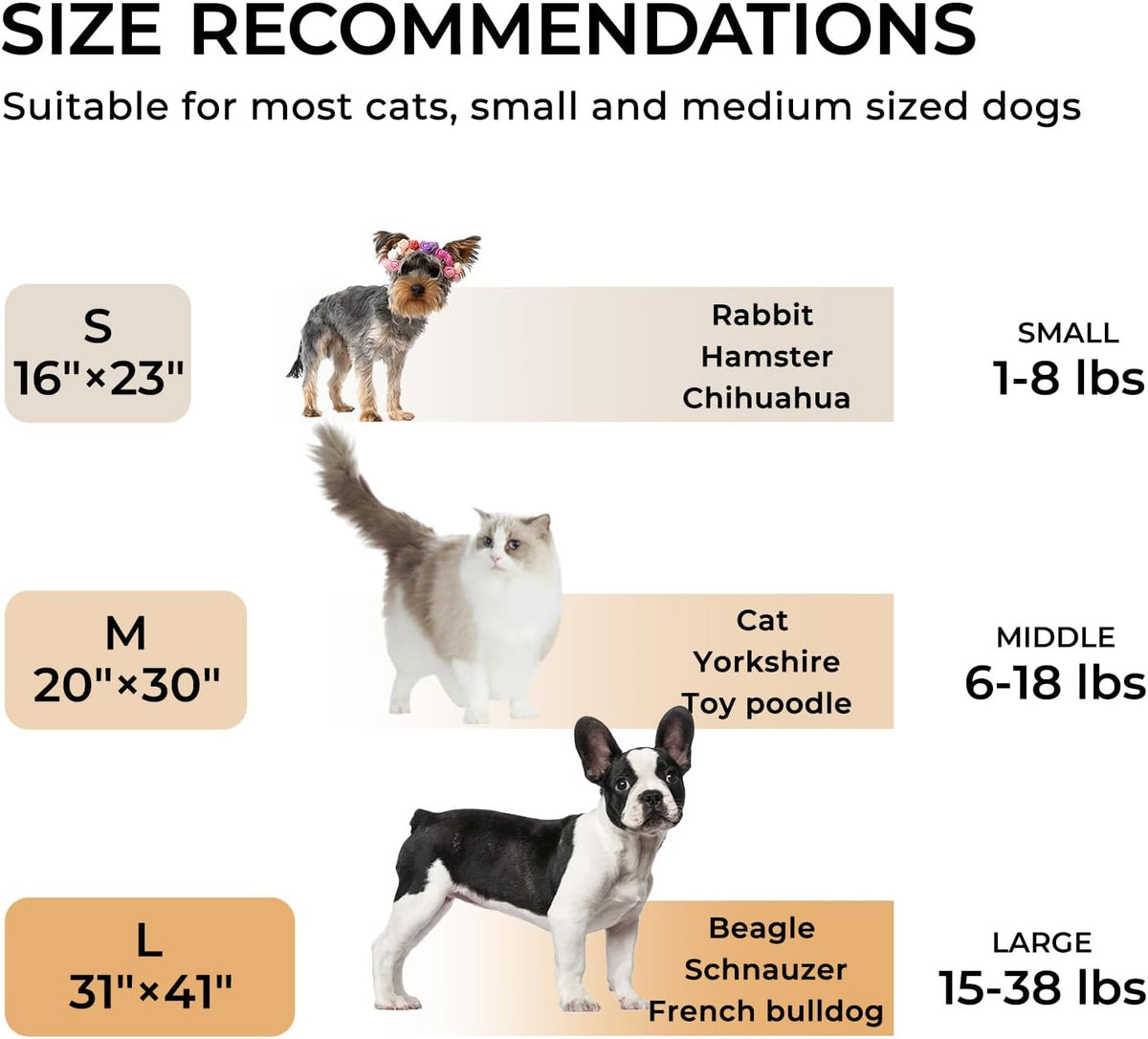 1 Pack 3 Calming Blankets Fluffy Premium Fleece Pet Blanket Soft Sherpa Throw for Dog Puppy Cat Beige Large (41" x31'')