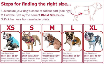 Adjustable Dog Harness– No Pull, No Choke – for English Bulldogs, French Bulldogs, Pugs & Broad-Chested Breeds – Easy, Safe Walks (Silver, Small)