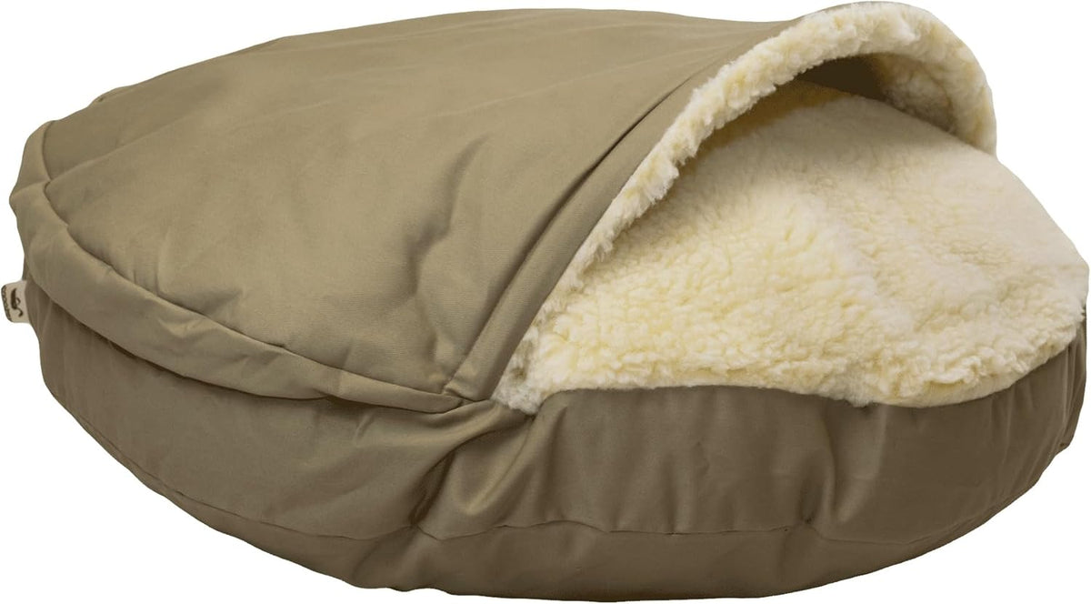 Snoozer Classic Poly-Cotton Cozy Cave Pet Bed, Extra Large, Khaki