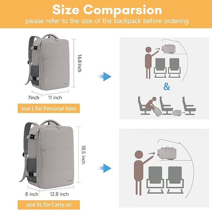 Taygeer Laptop Backpack Purse for Women, Backpack for College Essentials with 17.3inch Laptop Compartment, Travel Mochila Airline Approved CarryOn Work Bag for Nursing Doctor Business Travel, Brown
