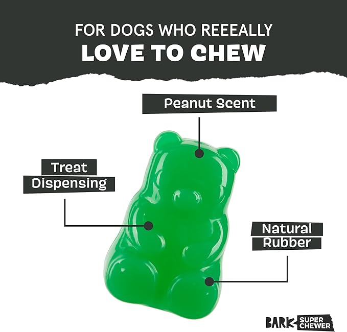 Barkbox Munchie The Bear Dog Toy for Treat Dispensing and Bouncing for Dogs up to 20 lbs, Small