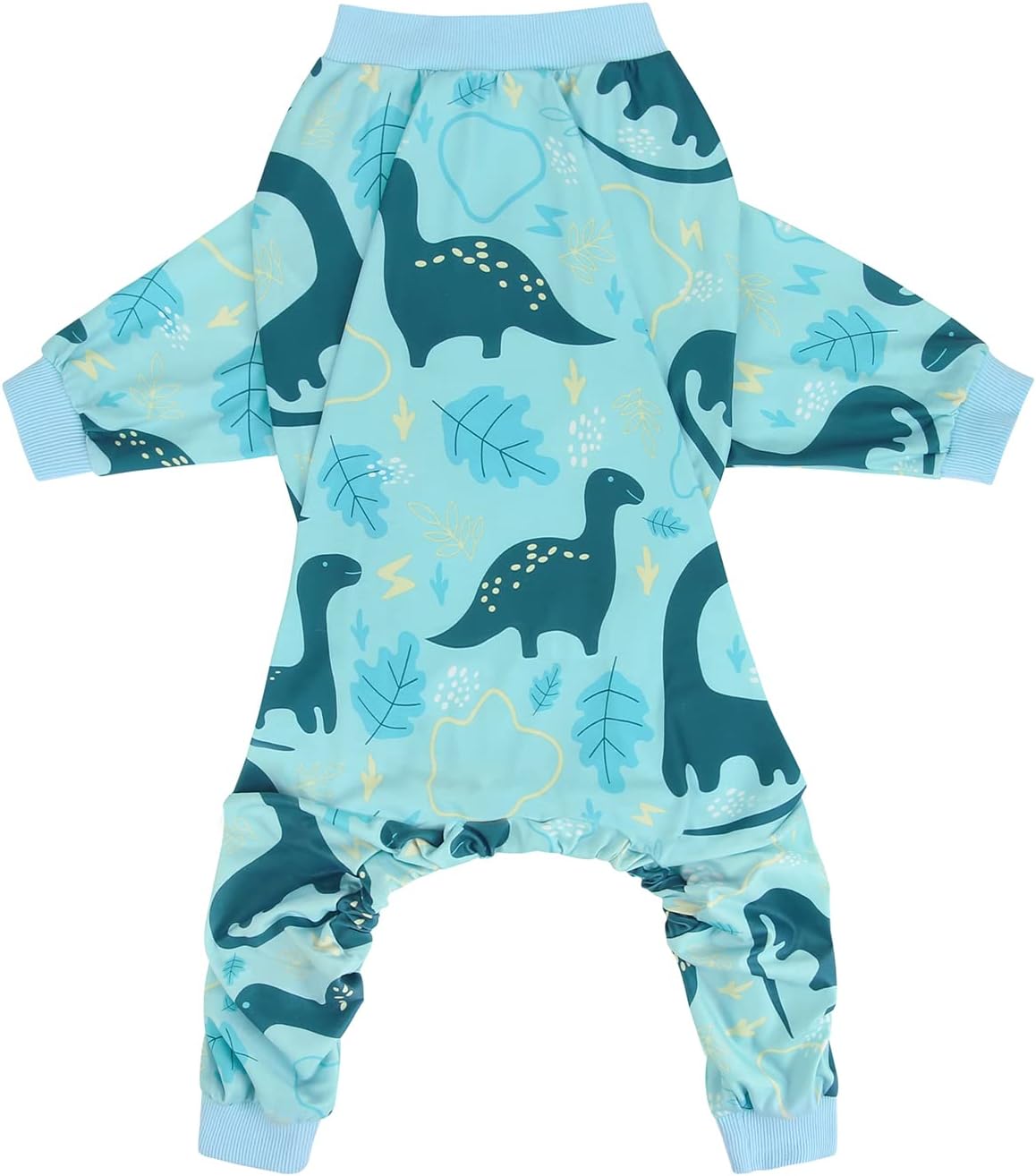 HDE Dog Pajamas One Piece Jammies Jumpsuit Pet Clothes Outfit Stretchy Lightweight Comfy Shirt Pjs for M-3XL Dogs Dinosaurs - 3XL