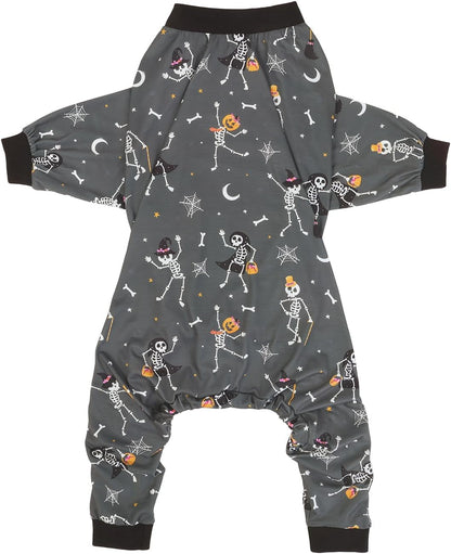 HDE Dog Pajamas One Piece Jumpsuit Lightweight Dog PJs Shirt for M-3XL Dogs Skeleton Bones - 2XL