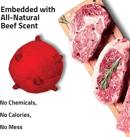 Playology Dog Toys | Puppy Toy Plush Sensory Ball for Dogs and Puppies for Dogs and Puppies | Medium Beef Scented Toy - Easy to Clean and Made from Non Toxic Materials