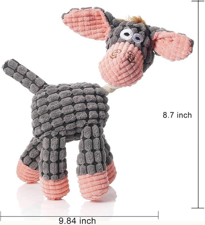Squeaky Plush Dog Toys Pack for Puppy, 3 Pack Durable Stuffed Animal Plush Chew Toys with Squeakers, Cute Soft Dog Toys for Teeth Cleaning, for Small Medium Large Dogs