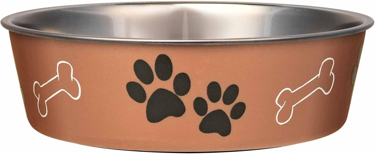 Loving Pets - Bella Bowls - Dog Food Water Bowl No Tip Stainless Steel Pet Bowl No Skid Spill Proof (Medium, Copper)