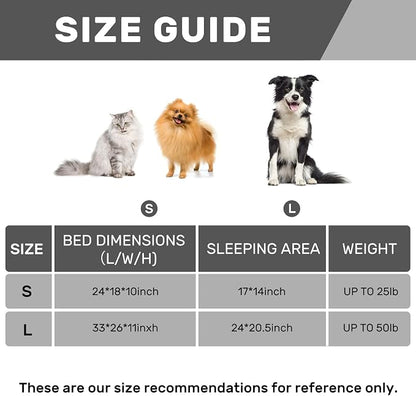 Hollypet Dog Large Cat Bed Puppy Couch Beds for Pets up to 50 lbs | Fluffy Dog Cat Couch Plush Soft Warming Pets Beds with Machine Washable Cover and Non-Slip Bottom