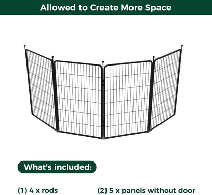 FXW Rollick Unleashed Dog Playpen for Indoor, Yard, RV Camping, 45 inch 4 Panels for Large Dogs, Black│Patented