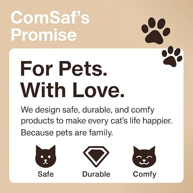 ComSaf 26.4" Large Cat Scratcher Bed, Cat Scratching Board, Durable Cardboard for Indoor Use, Extra Large Couch with Scratch Pad - Sofa Lounge