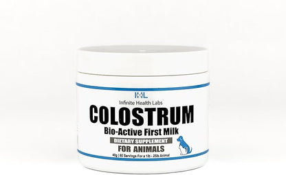 Bio-Active Bovine Colostrum for Dogs, Cats, Puppies, Kittens & Pets - Daily Colostrum Powder Supplement 40g (80 Servings)