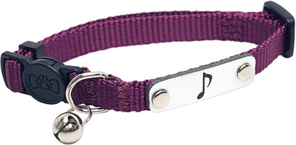 Naruto Breakaway Cat Collars for Girl/Boy Cats: Adjustable 8.5”-12” Cute Kitten Collar with Bell (Removable), Officially Licensed Naruto Shippuden Pet Accessories, Gifts (Burgundy, Hidden Sound Ninja)