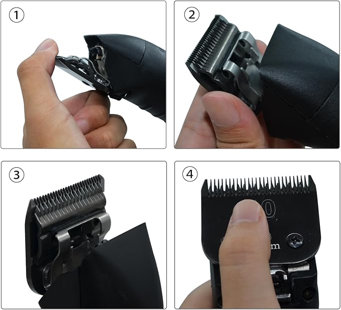 BESTBOMG Detachable Pet Dog Grooming Clipper Blades, Size 7FC/5FC/4FC, Made of Carbon-Infused Steel Blade and Stainless Steel Blade, Compatible with Most Andis,Oster A5/A6,Wahl KM Series, 5 Count.