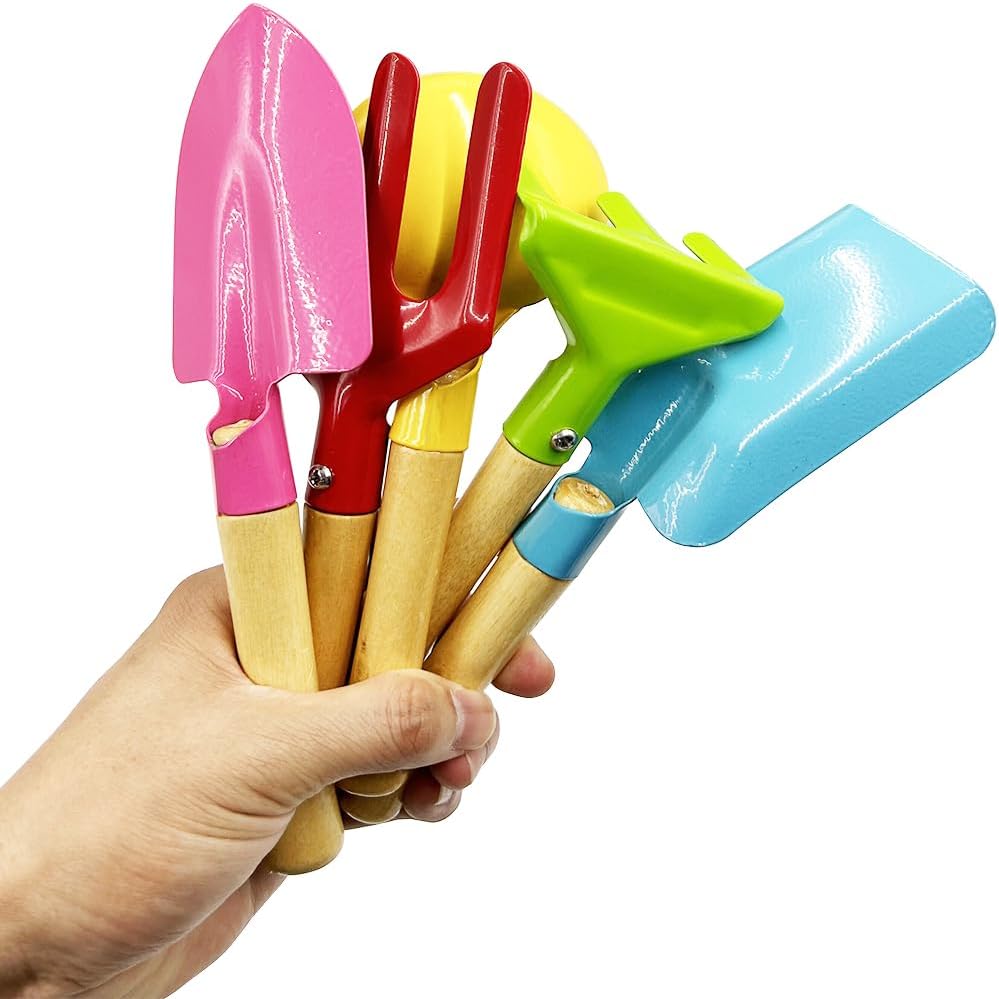 IELEK Gardening Tools Trowel, Rake, Shovel, Spoon, Fork for Gardening Tools Best Outdoor Easter Gift