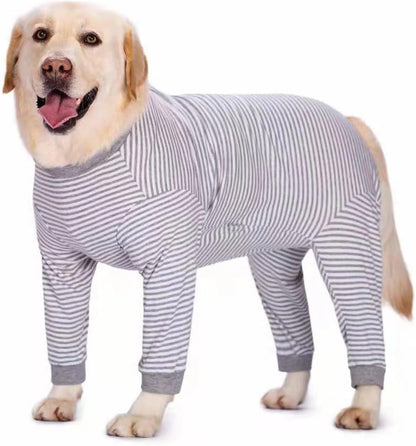 Yeapeeto Dog Onesie Surgery Recovery Suit for Large Medium Bodysuit Dogs Pajamas PJS Full Body for Shedding, Prevent Licking, Wound Protection, Cone Alternative (4X-Large (Pack of 1), Grey)