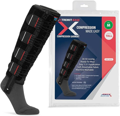 EXTREMIT-EASE Compression Garment 30-50 mmHg Lower Leg Compression Wrap - Ideal for Mild to Moderate Lymphedema Swelling, Venous Insufficiency, and Post-Op Edema