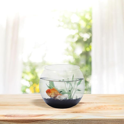 Alipis Betta Fish Bowl Aquatic Terrarium Hydroponic Planter Desktop Fish Tank with Water Propagation Basket Medium 110c for Home and Office Decor