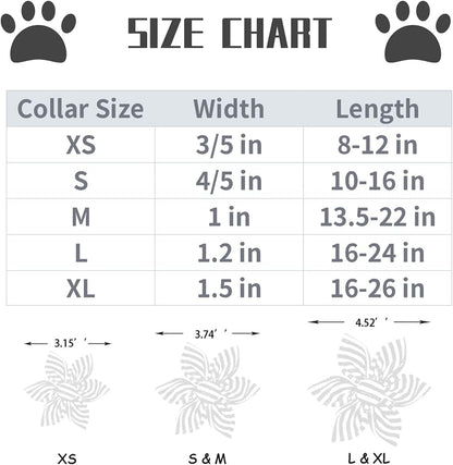 Lionet Paws Dog Collar with Flower - Cute Cotton Adjustable Flower Dog Collar with Metal Buckle for Large Dog Girl Gift, L, Neck 16-24in