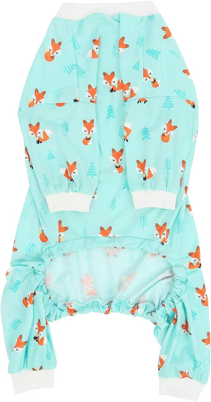 HDE Dog Pajamas One Piece Jammies Jumpsuit Pet Clothes Outfit Stretchy Lightweight Comfy Shirt Pjs for M-3XL Dogs Winter Foxes - 3XL