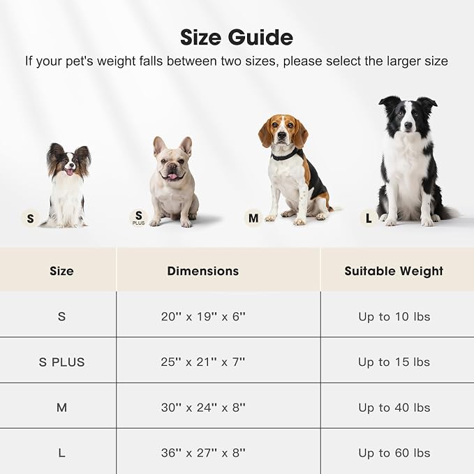 MIXJOY Dog Bed Large Size, Washable Large Dogs Bed with Removable Cover, Rectangle Doggy Beds for Big Dogs, Soft Warming Calming Pet Bed with Non-Slip Bottom, 36"x27"x8", Grey