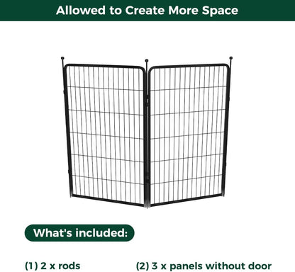 FXW Rollick Unleashed Dog Playpen for Indoor, Yard, RV Camping, 45 inch 2 Panels for Large Dogs, Black│Patented