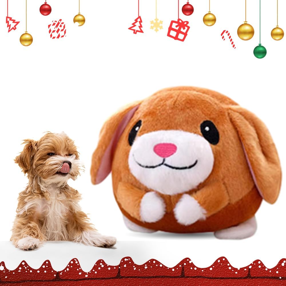 2024 Upgrade Pet Plush Ball - Active Squeaky Moving Dog & Bouncing for Boredom Relieving Dog Pig Interactive Plush Toy