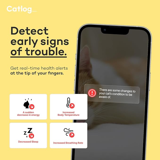 Health Tracker for Cats - Smart Cat Collar with Safety Breakaway Buckle for Indoor Cats, Wellness Alerts, Real-time Monitoring ([R2-D2] Design, M)