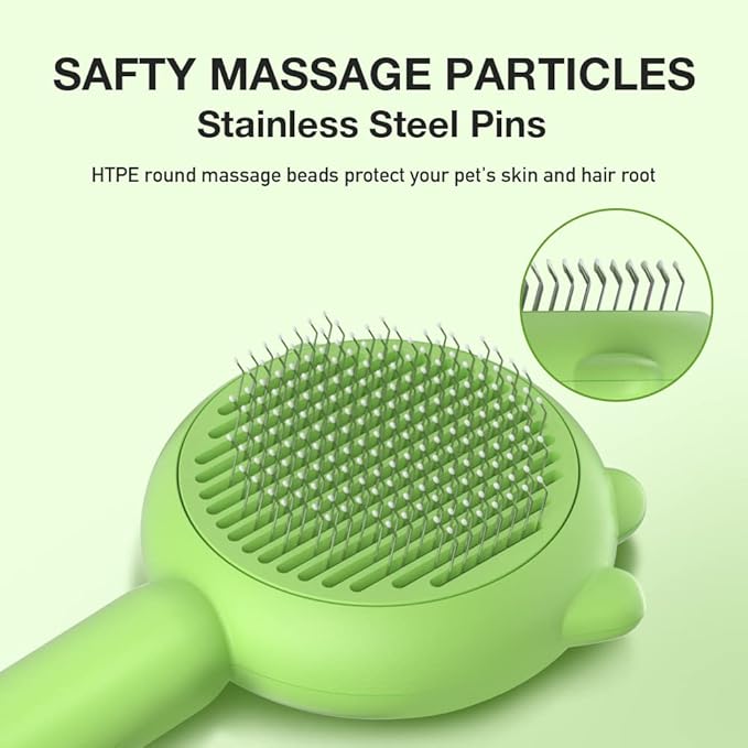 Dog Brush for Short or Long Haired Dogs, Frog Shape Dog Brush with Release Button, Dog Hair Brush Dog Grooming Deshedding Brush for Dog Kitten Rabbit Massage Removes Loose Fur
