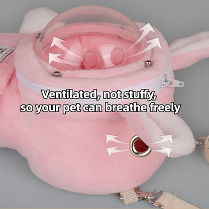 Sugar Glider Bonding Pouch Bonding Pouch Carry for Rat Syrian Hamster Hedgehog Small Pocket Pets, Gerbil Travel Bag Cute Bunny-Shaped Outing Bag with Large Transparent Window (Dark Grey,Small)