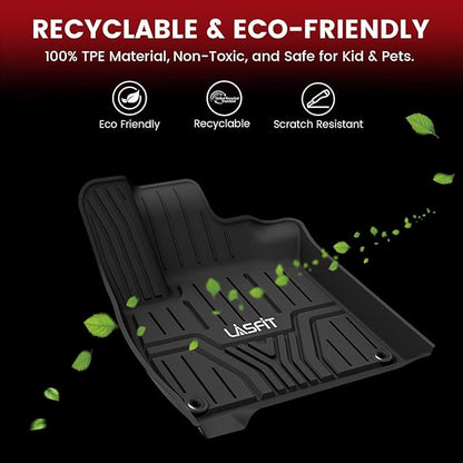 LASFIT Floor Mats for 10th Gen Honda Accord 2022 2021 2020 2019 2018 Sedan (Gasoline & Hybrid), All Weather TPE Custom Fit Anti-Slip Full Coverage Floor Liners,1st & 2nd Row, Black