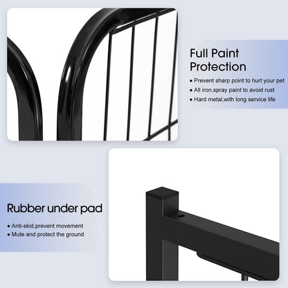 BestPet Dog Playpen Indoor 32 inch 32 Panels Metal Dog Pen Pet Dog Fence Outdoor Exercise Pen with Doors,Pet Puppy Playpen for RV Camping Yard, Black