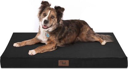 Orthopedic Dog Bed for Large Dogs, Big Waterproof Washable Dog Bed for Large Sized Dogs with Egg Crate Foam Pet Bed Mat, Removable Oxford Cooling Cover, Black