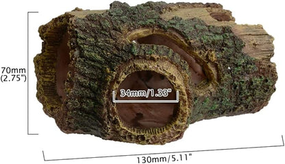 Saim Aquarium Resin Hollow Tree Trunk, Artificial Wood Cave Betta Fish House Aquarium Decoration, Suitable for Betta Cichlid Cave Rocks, Aquariums Hideout/Shelter
