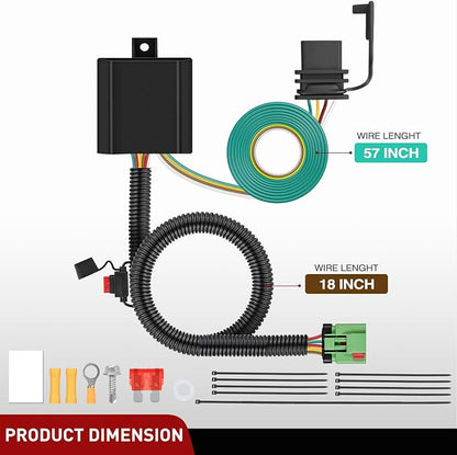 Nilight 4 Pin Trailer Wiring Harness Kit 55369 Simple Fit Tow Hitch | Vehicle Standard 4 Way Connector Custom for 1999 2000 2001 2002-2004 Jeep Cherokee Including Laredo and with Skid Shield