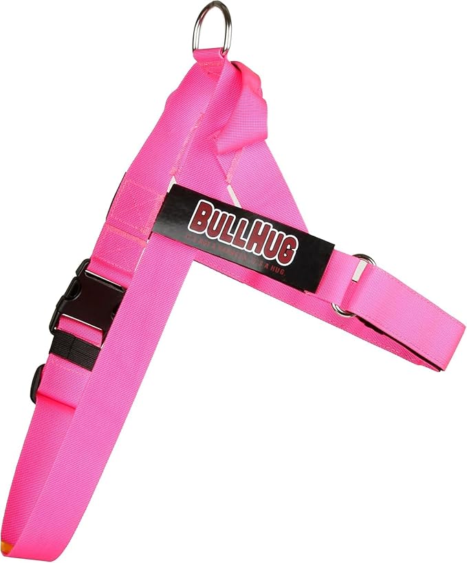 Adjustable Dog Harness– No Pull, No Choke – for English Bulldogs, French Bulldogs, Pugs & Broad-Chested Breeds – Easy, Safe Walks (NEON Pink, Small)