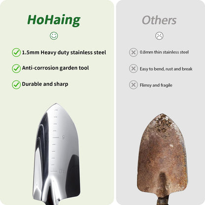 Garden Tool Set, 2 Pieces Stainless Steel Heavy Duty Garden Tools, Gardening Kit with Wooden Handle Garden Hand Tools, Durable Garden Tools for Gardening, Gardening Gifts for Women Men