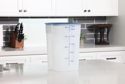 Cambro FreshPro 22 Quart (QT) Food Storage Container with Lid (Restaurant Grade) - for Food Prep, Commercial Kitchen, Pet and Dog Food Container (Translucent)