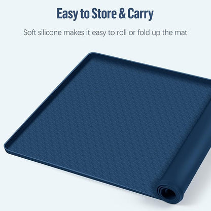 Pee Pad Holder for Dogs 51''x25.6'' Silicone Puppy Pee Pad Tray, Blue | Extra Large Dog Potty Tray Leak-Proof, High Edge, No Spill Training Pads for Floor Protection, No Pee Pads