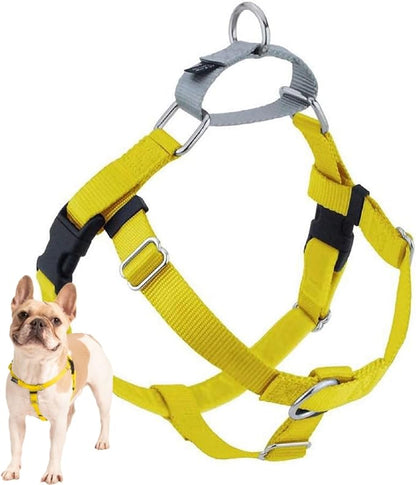 2 Hounds Design Freedom No Pull Dog Harness, Adjustable Harness, Easy Walking & Comfortable Control, Fits Small, Medium & Large Dogs, Solid Colors, Made in USA, 1" MD, Yellow