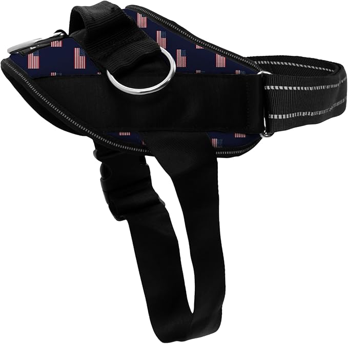 ShawnCo Essential Dog Harness, No-Pull Pet Vest (USA Flag,XS) | 3 Leash Clips, Easy On, No-Choke, Reflective, Adjustable Fit, Padded Comfort, Control Handle, For Small, Medium & Large Dogs